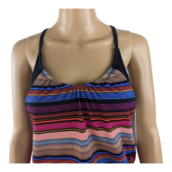 Athleta Capri Stripe Blousy Tankini 32B/C - Picture 2 of 8